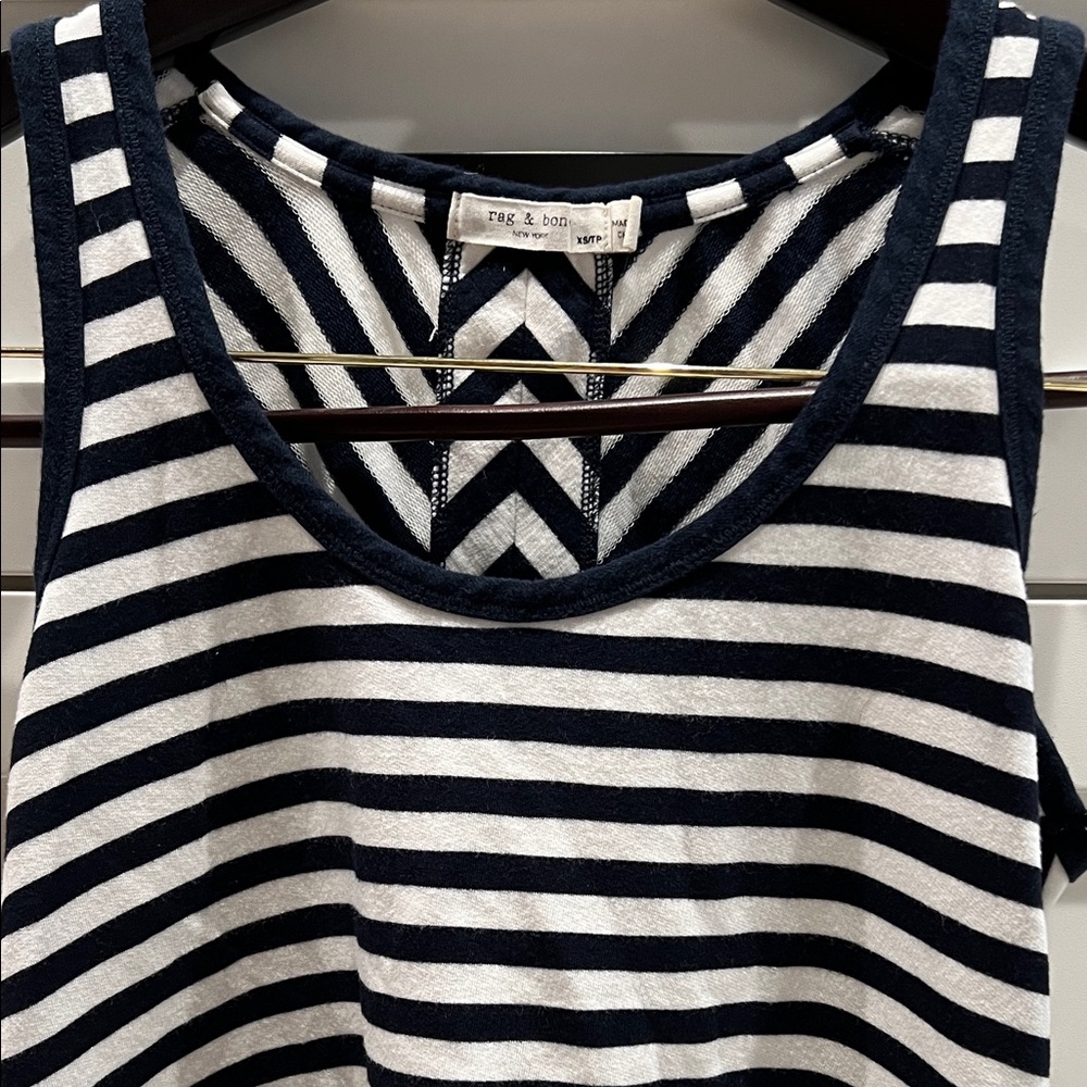 Rag & Bone Navy and White Striped Tank Top XS